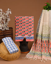 Premium Sanganeri Printed Cotton Suit With Kota Doria Dupatta